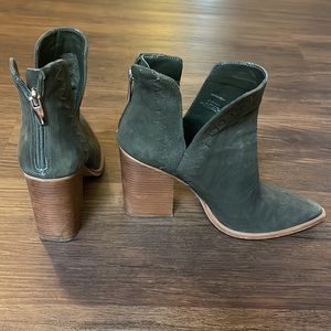 Suede booties - khaki / olive tone